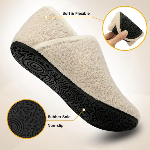 Vista 4 de Scurtain - Zapatillas de casa para mujer y hombre, zapatos de casa, calcetines cómodos, zapatos ligeros unisex para adultos descalzos
