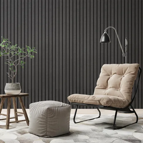 Vista 7 de Art3dwallpanels Paquete de 10 paneles acústicos, paneles de pared insonorizados de 48 x 12 x 0.35 pulgadas, autoadhesivos de alta densidad que Negro