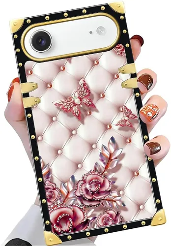 Vista 121 de Funda compatible con iPhone X/Xs, TPU suave de lujo y parte trasera de policarbonato duro para niñas y mujeres, funda protectora a prueba de golpes