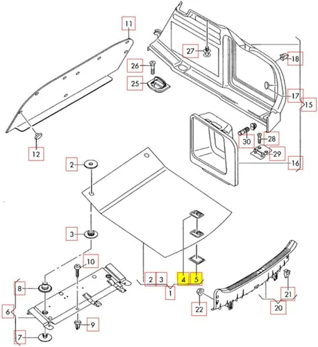 Vista 4 de Caja de bisel superior de la manija del trazador de líneas del maletero negro para Audi A3 A4 A5 A6 A8 S3 S4 S5 S6 S8