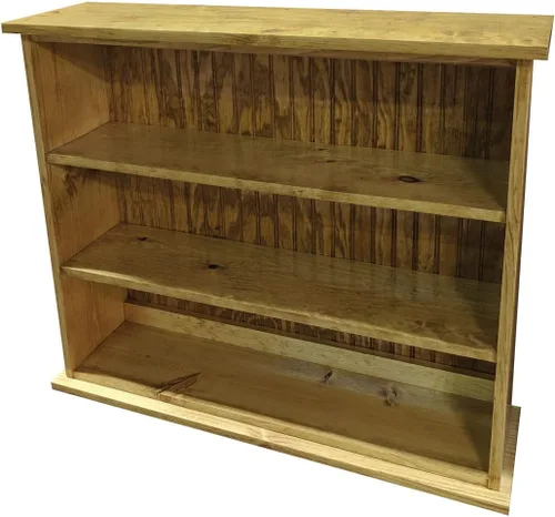 Vista 18 de Sawdust City Estantería de madera maciza (salvia maciza) 36" W x 10" D x 32" H, Three Openings, Ships in 3 Pieces, Assembly Required Verde sólido