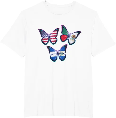 Vista 15 de Multiculti Heritage. Camiseta El Salvador México y Estados Unidos