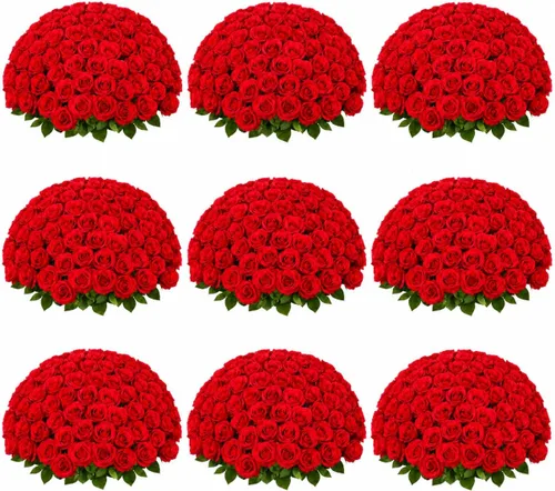 Vista 10 de [Usado] 50 flores artificiales de rosas blancas Beige