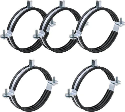 Vista 7 de 10 piezas de soporte de tubo de anillo dividido, resistente, ajustable, abrazadera de montaje en pared, soporte de tubería de montaje en techo