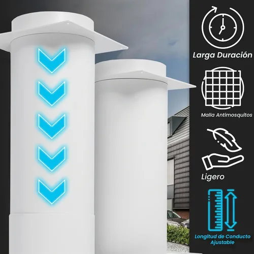 Vista 5 de Repa Market Kit de ventilación de plástico de 4 pulgadas, ajustable, cubierta de ventilación de secadora con listones y conector de tubería