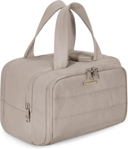 Vista 19 de BAGSMART Bolsa de Aseo de Viaje, Bolsa de Aseo Resistente para Mujeres, Bolsas de Aseo Ampliamente Abiertas y Esponjosas para Viajar, Organizador