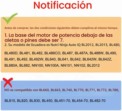 Vista 4 de [Versión actualizada] Cuchilla mezcladora de 7 aletas compatible con cuchilla de repuesto Ninja para Ninja Auto iQ BL682-30 BL642-30 BL450-30