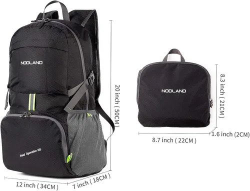 Vista 3 de Sharkborough NODLAND - Mochila ligera, 35 L, plegable, para senderismo, viaje