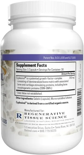 Vista 3 de ZyCal Bioceuticals Ostinol(TM) 350 Suplemento para huesos y articulaciones con 350 mg de Cyplexinol® Bio-Active Protein Complex - para pérdida ósea