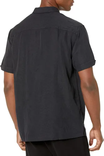 Vista 2 de Cubavera Men's Standard Short Sleeve Two Tone Floral One Pocket Shirt