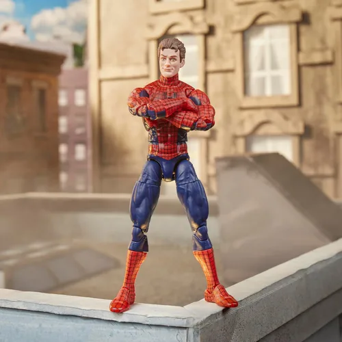 Vista 7 de Marvel Legends Serie Máxima Spider-Man, Figura de acción coleccionable Deluxe de 6 pulgadas de Spider-Man de cómics; articulación asombrosa