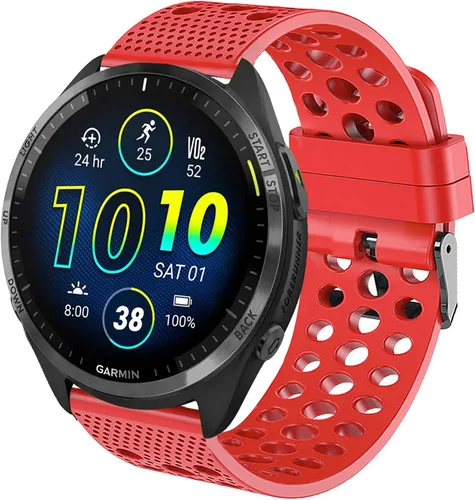 Vista 7 de Lamshaw Compatible con Garmin Forerunner 965 Bandas, correa deportiva de repuesto de silicona con hebilla de metal compatible con Garmin Forerunner