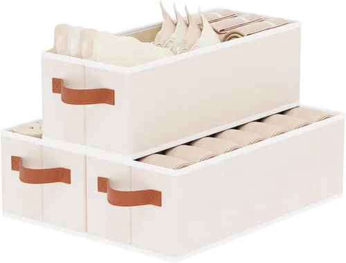 Vista 14 de Contenedor de almacenamiento con asas dobles, canasta beige, 15 x 6