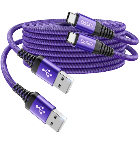 Vista 11 de Cable USB A a USB C [2 unidades de 3 pies], cable USB C de carga rápida, cable de carga USB a USB C trenzado extra duradero mejorado compatible