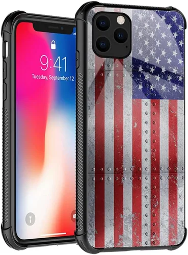 Vista 12 de Funda compatible con iPhone 13 Pro Max, fundas para niñas y mujeres, bandera estadounidense águila