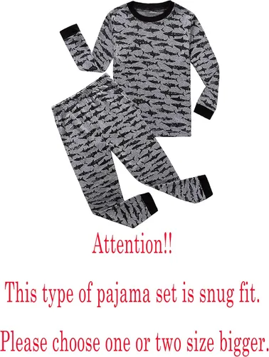 Vista 2 de Family Feeling Conjunto de pijamas para niños pequeños, 100% algodón, pijamas para niños pequeños