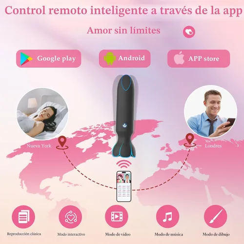 Vista 2 de Mini vibrador bala juguetes sexuales para adultos - Juguetes sexuales femeninos controlados por aplicación con 9 modos de vibración, lápiz labial