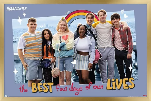 Vista 15 de Netflix Heartstopper: Season 2 - Póster de pared de Best Few Days, 22.4 pulgadas de largo x 14.7 pulgadas de ancho, versión enmarcada de madera
