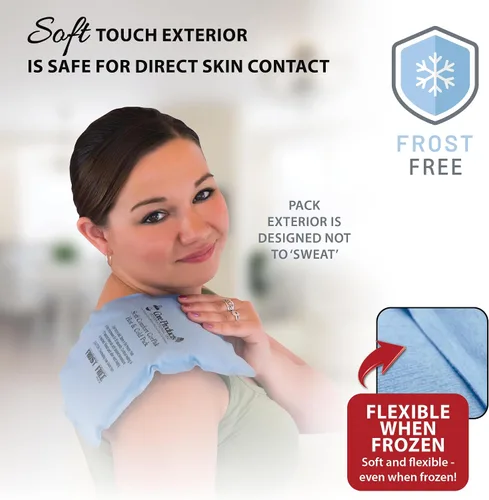Vista 4 de Compresa para tratamiento Hot and Cold Core Products CorPak Soft Comfort - Fabricado en EE. UU., Azul, 1 Flexible reusable therapy pack delivers