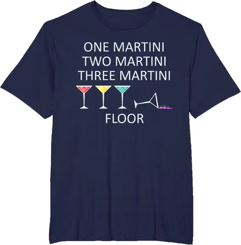 Vista 49 de Funny Bartender One Two Three Martini Floor Cocktail T-Shirt Asphalt Grey