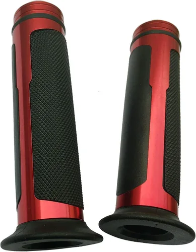 Vista 3 de Empuñaduras de gel de manillar de aluminio rojo de 7/8 pulgadas con tapas compatibles con Honda CB750 Four 1973
