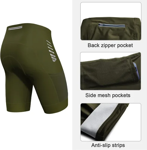 Vista 3 de Bicycle Shorts for Men,4D Padded Bike Shorts for Men Biking Mountain shorts with Pockets