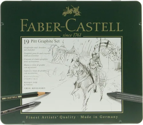 Vista 2 de Faber-Castel - Juego de lata de grafito Pitt (19 piezas)