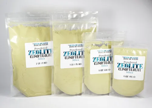 Vista 2 de 8 onzas - Clinoptilolite Zeolite Powder - Gran intercambio CEC - Alto potasio y calcio junto con muchos más minerales y elementos - sílice opalina