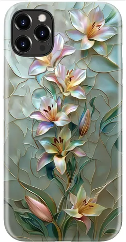 Vista 16 de LUMARKE Funda para iPhone 14/iPhone 13, lindo Y2K floral, carga inalámbrica Mosaico Tortuga Shell
