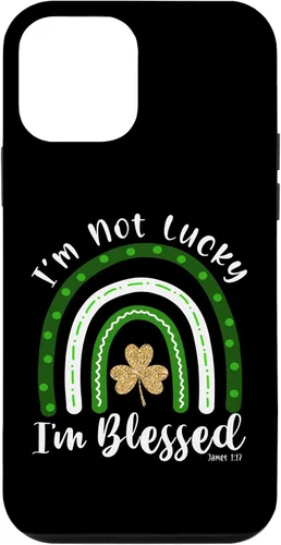 Vista 12 de iPhone 15 St Patricks day I'm not Lucky I'm Blessed Rainbow - Funda para mujer
