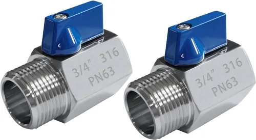 Vista 5 de Válvula de bola mini de acero inoxidable 316 Válvula de cierre de rosca NPT hembra x macho para agua, petróleo y gas