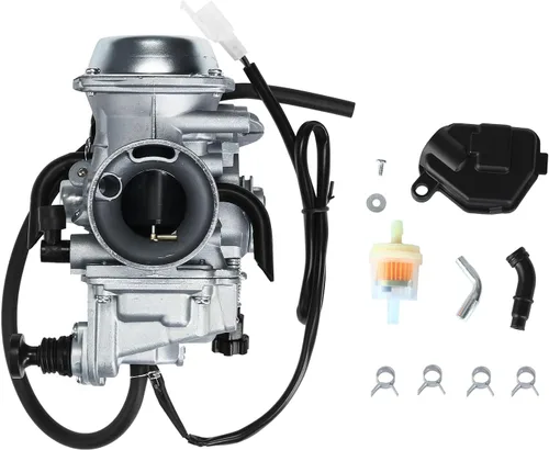 Vista 10 de Carburador compatible con Honda Rancher 300 350/Honda Fourtrax 300 350/Honda Foreman 400 450, Carb se adapta a Honda TRX300 Foreman TRX450 Fourtrax