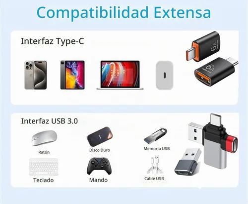 Vista 5 de BUISAMG Adaptador USB a USB C, adaptador USB C a A para MacBook Pro, iMac