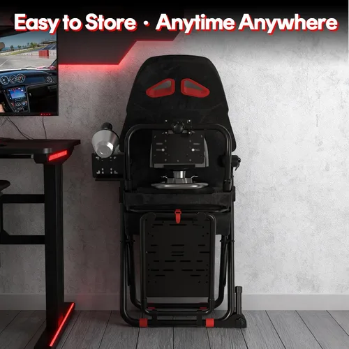 Vista 3 de RACGTING Racing Simulator Cockpit for G920 G29 G923, Foldable Racing Simulator for Thrustmaster T248X T248 T300 T150 458 TX Xbox PS5 PS4 PC (Black)