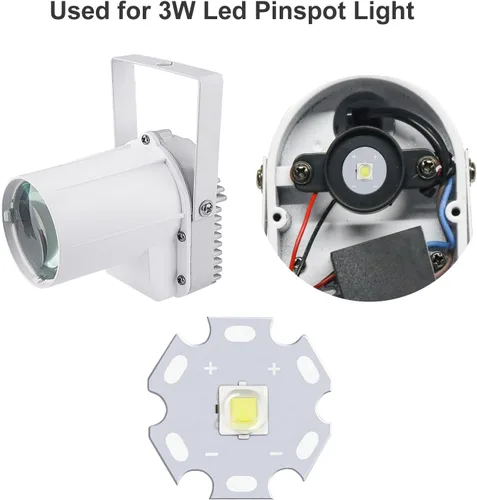 Vista 2 de Paquete de 10 cuentas de chip LED azul de 3 W con PCB base AL para luz de pinspot de bola de espejo