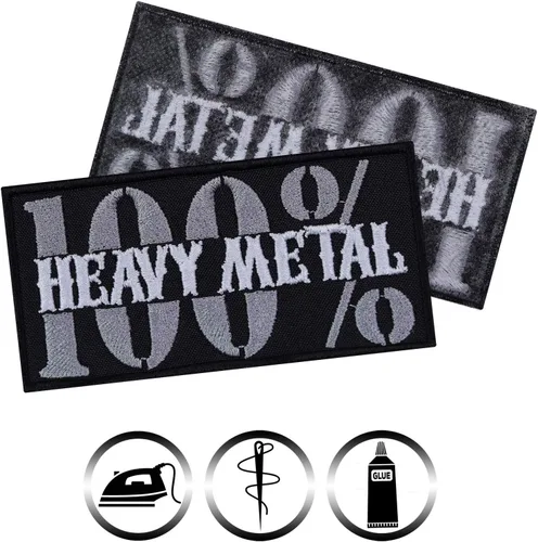 Vista 2 de Parches para planchar 100% metal pesado, parches para coser para fanáticos de la música de metal pesado, rockeros, ciclistas, amantes de la música