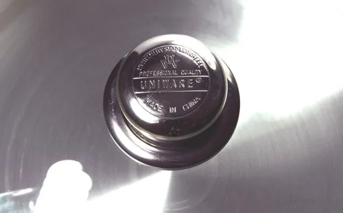Vista 4 de Uniware Caldero de aluminio de calibre pesado con tapa de vidrio, plata, 2 cuartos
