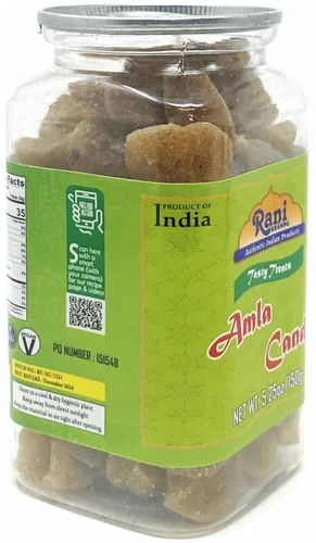Vista 2 de Rani Amla Candy 5.25 oz (150 g) sellado al vacío, parte superior fácil de abrir, recipiente resellable ~ Indian Tasty Treats Vegano Apto