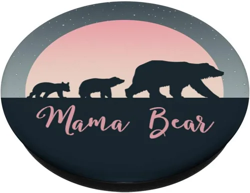 Vista 3 de Mama Bear Pop Socket 2 Cubs Pink Moon Stars Mothers Day - PopSockets Grip and Stand for Phones and Tablets