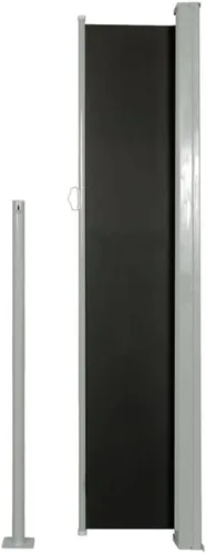 Vista 3 de Pantalla de privacidad retráctil negra de 63 x 196.9 pulgadas, toldo lateral retráctil a prueba de rayos UV, divisor de privacidad resistente a