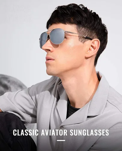 Vista 6 de Cyxus Gafas de sol polarizadas para hombre lentes de espejo clásicos protección UV