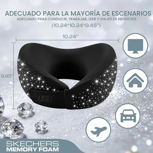 Vista 5 de Skechers SK04C046bling Almohada de cuello, Negro, 1 unidad (paquete de 1)