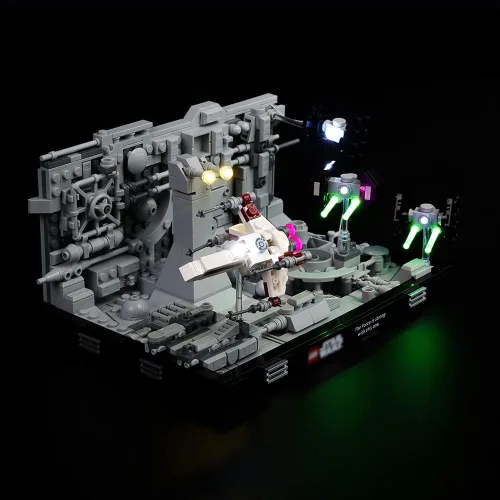 Vista 4 de Kyglaring Kit de luces LED compatible con Lego Set 75329, accesorios de iluminación compatibles con Death Star Trench Run Diorama, solo luces