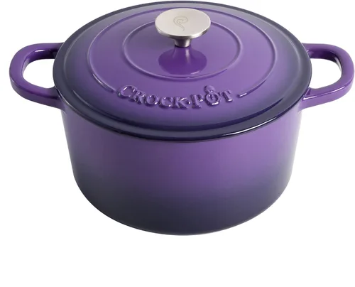 Vista 34 de Crock-Pot Horno Holandés Artesanal Redondo de Hierro Fundido Esmaltado, 3 Cuartos, Aqua