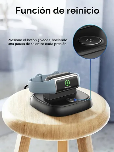Vista 5 de LVFAN para Fitbit Charge 6/Charge 5/Luxe Charger, accesorios de repuesto de cable de carga con botón de reinicio y estación de carga rápida