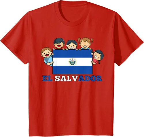 Vista 3 de Camiseta salvadoreña del Mes de la Herencia Hispana con la bandera de El Salvador para niños, Negro
