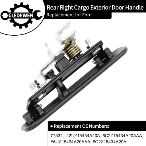 Vista 3 de Manija de puerta exterior (metálica), compatible con Ford E150 E250 E350 E450 Econoline de 1992-2014, lado del acompañante, trasera derecha