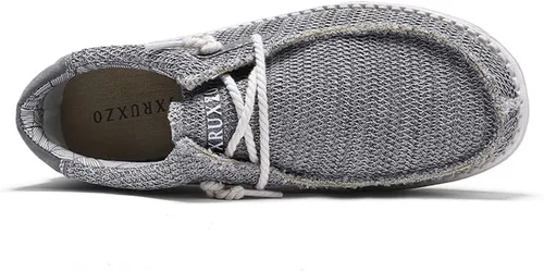 Vista 3 de Zapatos de tela sin cordones para hombre, mocasines de lona, zapatos planos y cómodos, zapatos casuales ligeros para barco