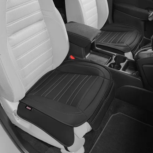 Vista 12 de Motor Trend - Cojín de asiento trasero, funda de piel sintética con costuras en diamante para automóvil, camión y SUV, acolchado, impermeable, Negro