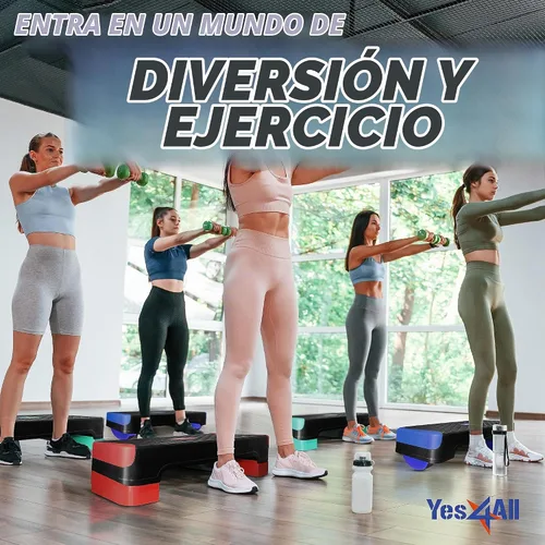 Vista 7 de Yes4All Plataforma de Step Aeróbico Ajustable 2 en 1 Stepper para Ejercicios de Fitness con Patas de Tabla de Equilibrio Basculante